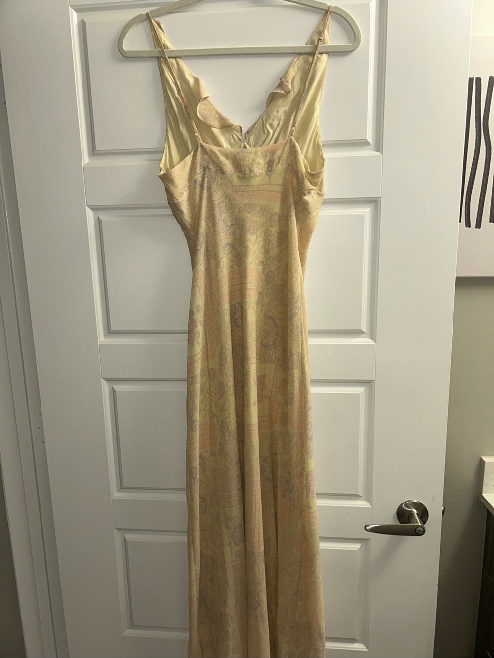 Kimchi Blue Ruffle-Trim Maxi Dress in Pale Yellow and Soft Peach - Picture 7 of 7